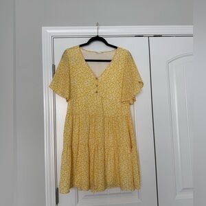 Altar’d State yellow mini sundress size small